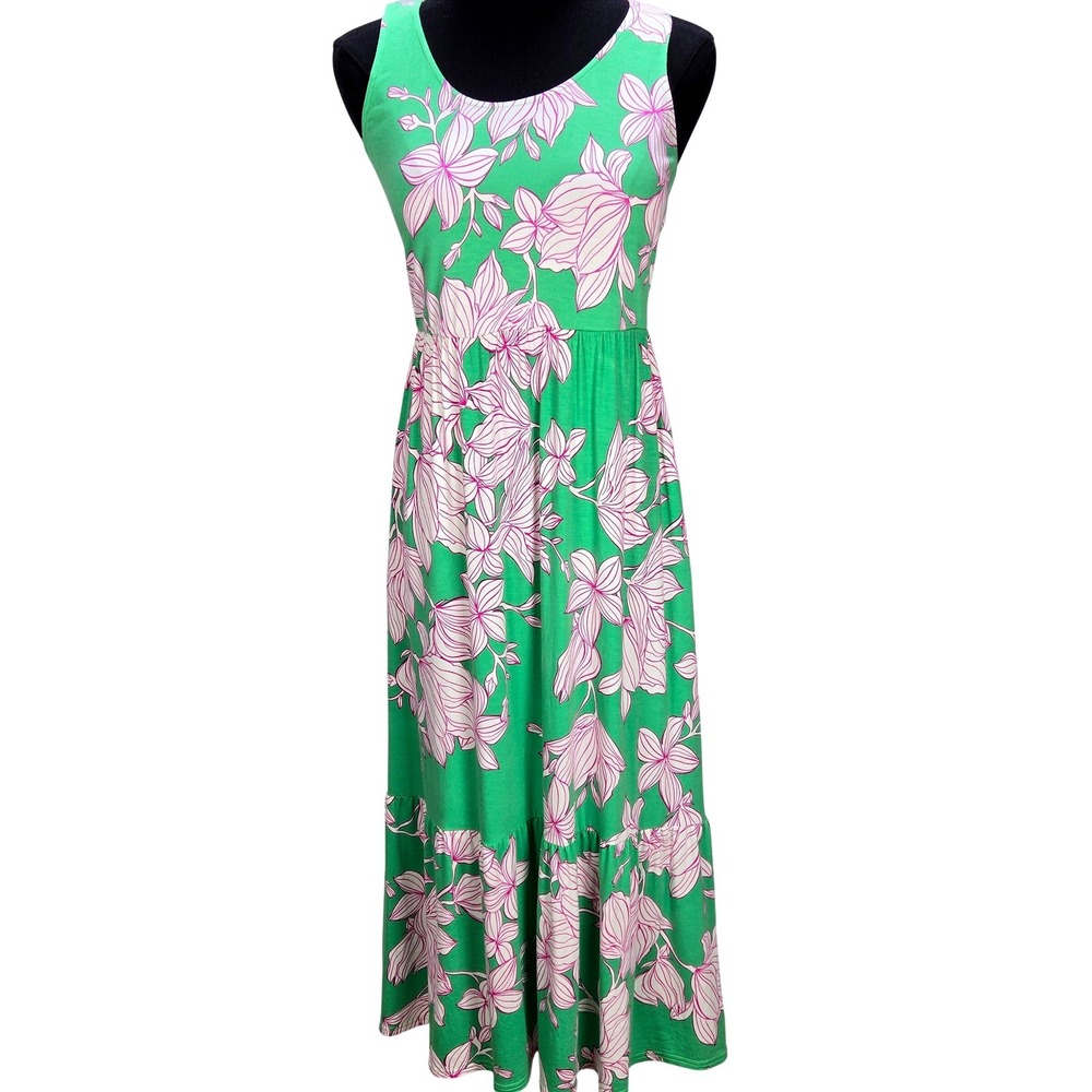 Women's Cabi Small Floral Racerback Maxi Dress Romantic Picnic‎ Garden Party